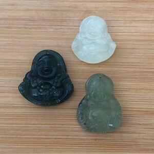 $38  Carved Jade Buddhas In 3 Different Colors